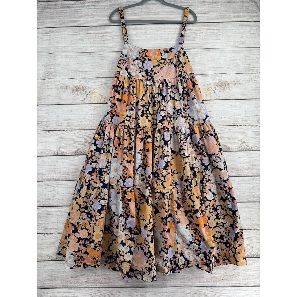 Free People Floral Tiered Maxi Dress in Black, Peach, Yellow - Picture 2 of 9